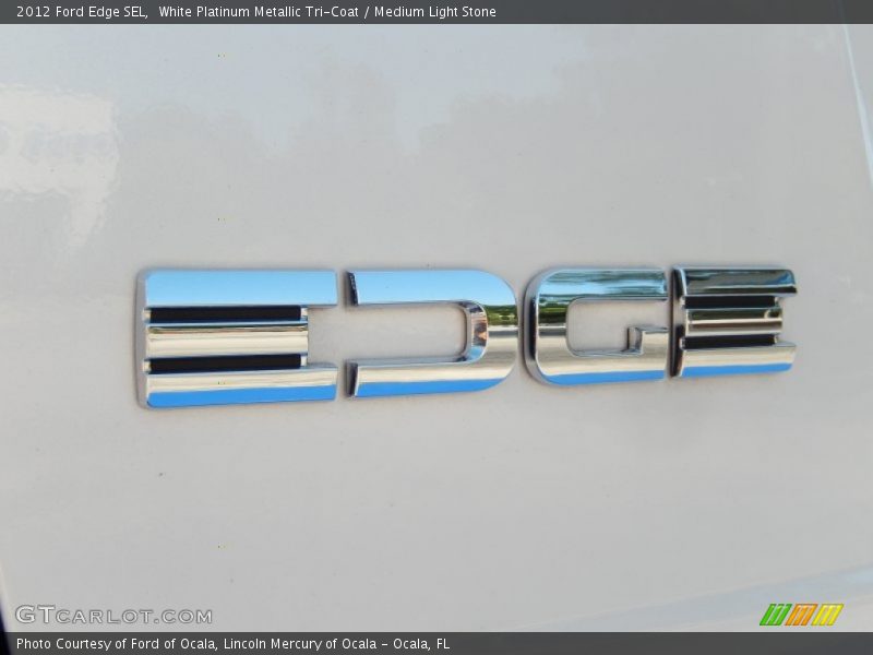 White Platinum Metallic Tri-Coat / Medium Light Stone 2012 Ford Edge SEL