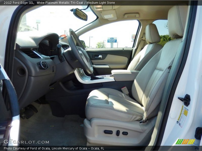 White Platinum Metallic Tri-Coat / Medium Light Stone 2012 Ford Edge SEL