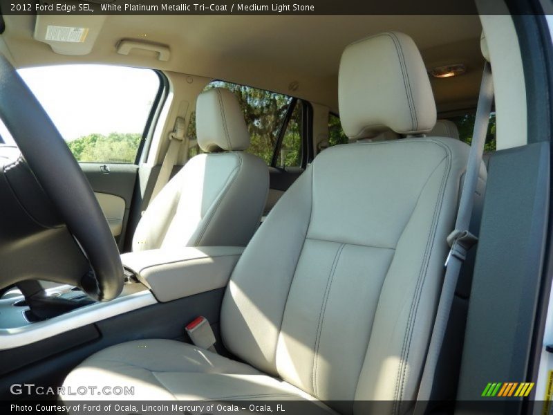 White Platinum Metallic Tri-Coat / Medium Light Stone 2012 Ford Edge SEL