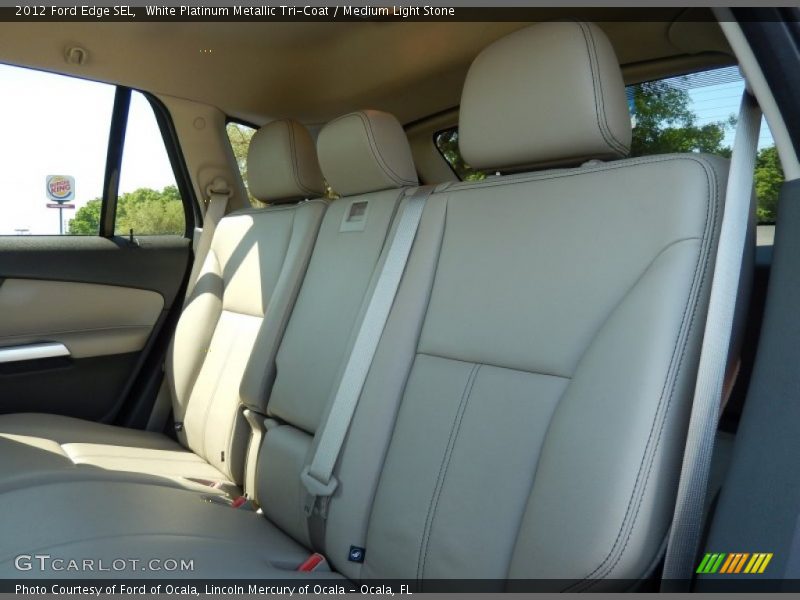 White Platinum Metallic Tri-Coat / Medium Light Stone 2012 Ford Edge SEL