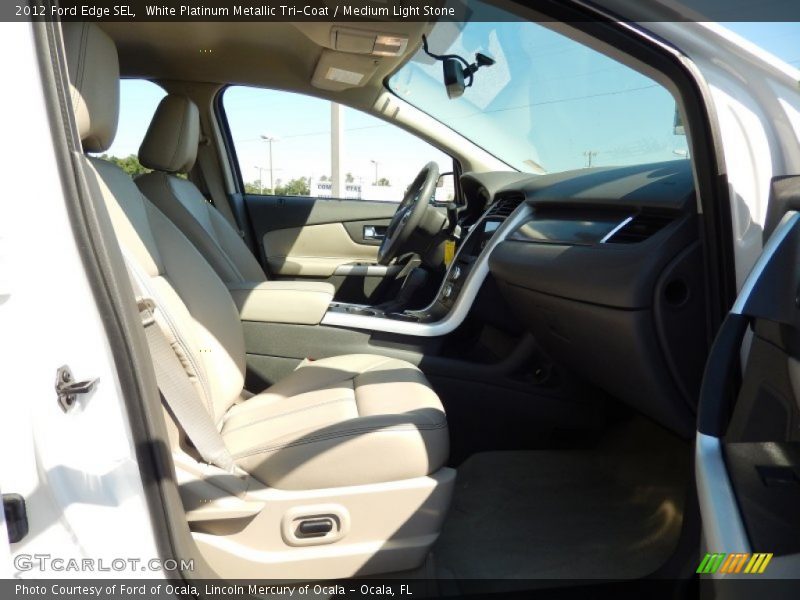White Platinum Metallic Tri-Coat / Medium Light Stone 2012 Ford Edge SEL