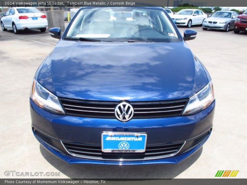 Tempest Blue Metallic / Cornsilk Beige 2014 Volkswagen Jetta SE Sedan