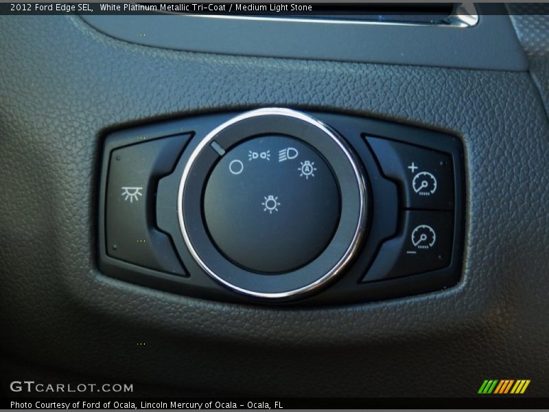 White Platinum Metallic Tri-Coat / Medium Light Stone 2012 Ford Edge SEL