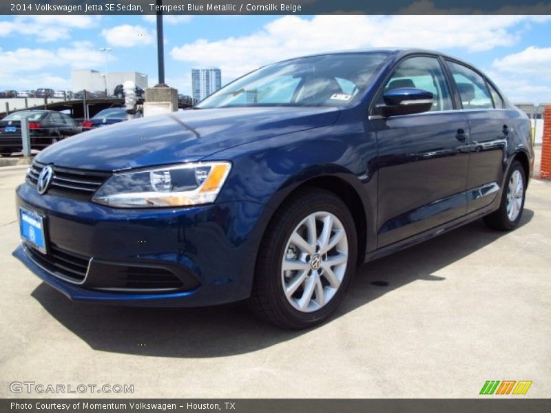 Tempest Blue Metallic / Cornsilk Beige 2014 Volkswagen Jetta SE Sedan
