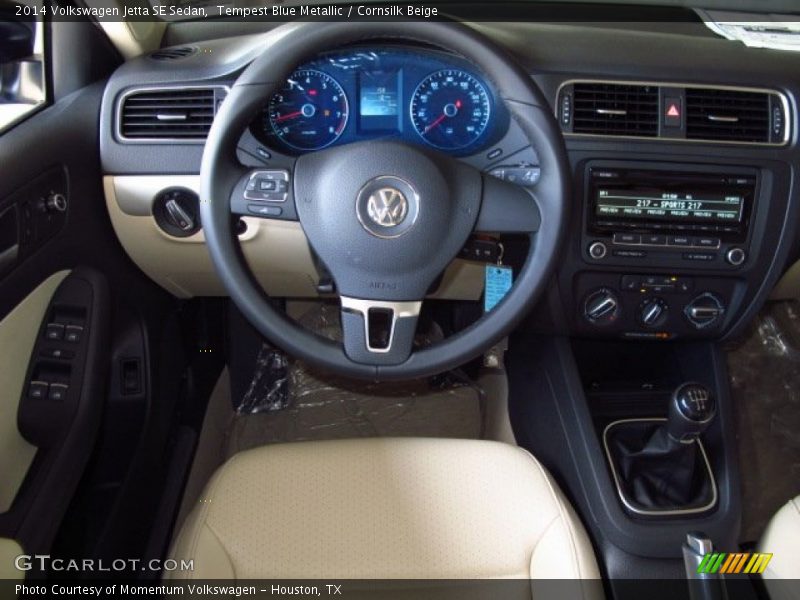 Tempest Blue Metallic / Cornsilk Beige 2014 Volkswagen Jetta SE Sedan