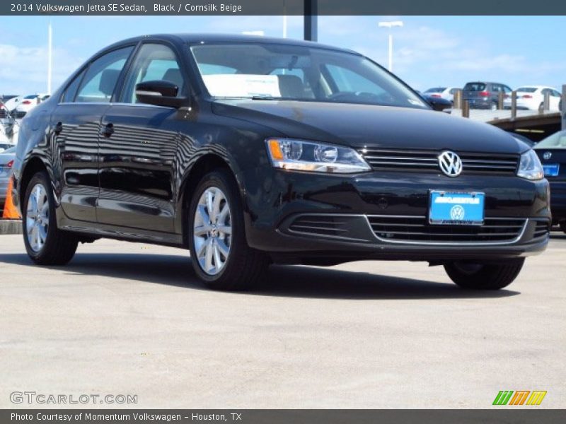Black / Cornsilk Beige 2014 Volkswagen Jetta SE Sedan