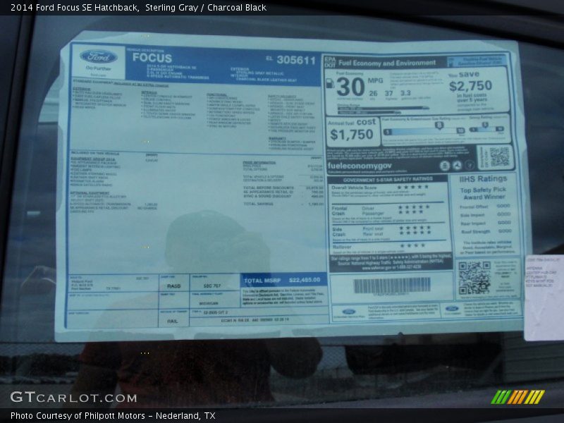 Sterling Gray / Charcoal Black 2014 Ford Focus SE Hatchback