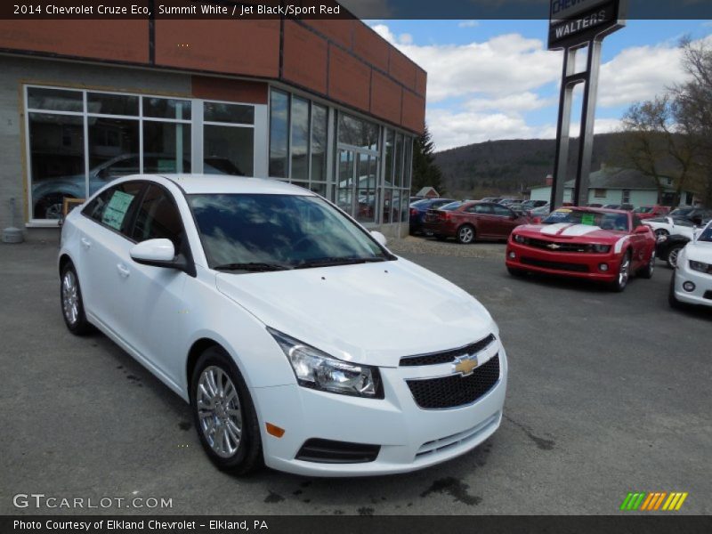 Summit White / Jet Black/Sport Red 2014 Chevrolet Cruze Eco