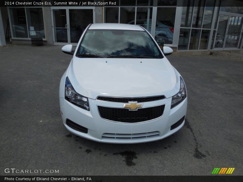 Summit White / Jet Black/Sport Red 2014 Chevrolet Cruze Eco