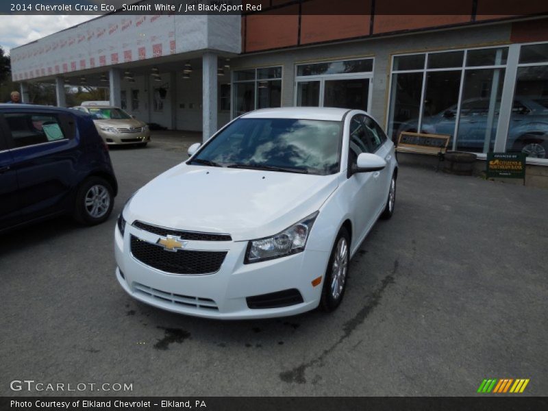 Summit White / Jet Black/Sport Red 2014 Chevrolet Cruze Eco