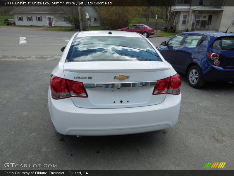 Summit White / Jet Black/Sport Red 2014 Chevrolet Cruze Eco