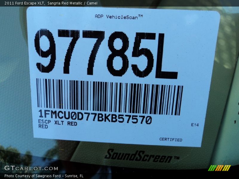 Sangria Red Metallic / Camel 2011 Ford Escape XLT