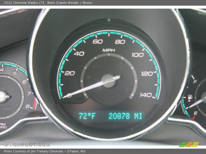 Black Granite Metallic / Ebony 2012 Chevrolet Malibu LTZ