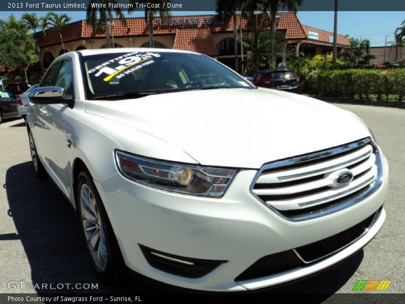 White Platinum Tri-Coat / Dune 2013 Ford Taurus Limited
