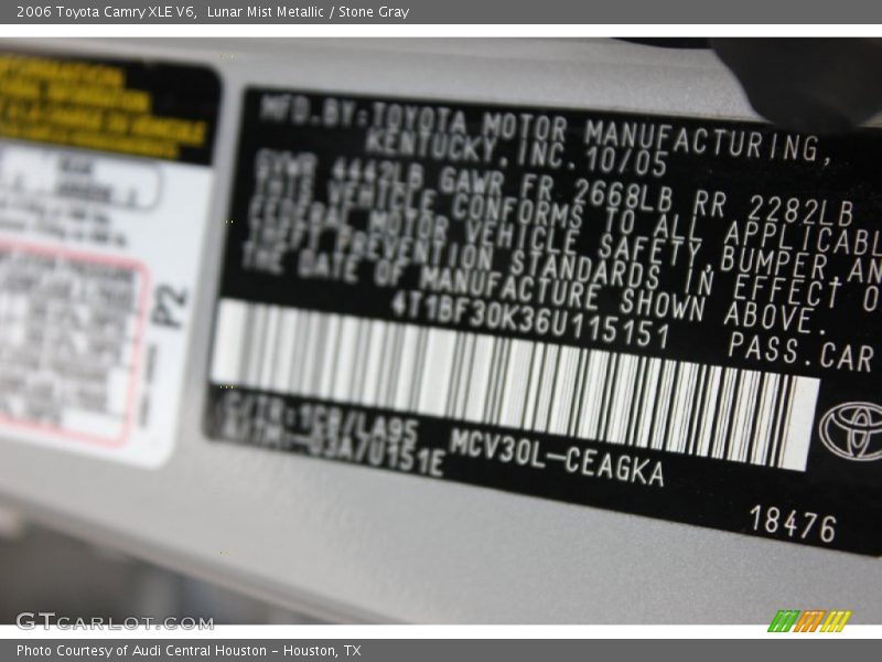 Lunar Mist Metallic / Stone Gray 2006 Toyota Camry XLE V6