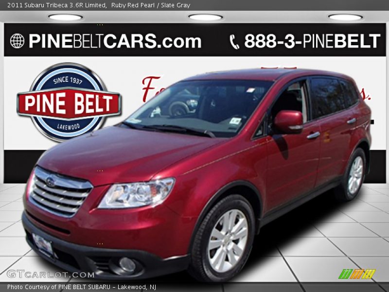 Ruby Red Pearl / Slate Gray 2011 Subaru Tribeca 3.6R Limited