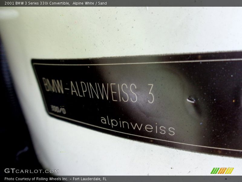 Alpine White / Sand 2001 BMW 3 Series 330i Convertible
