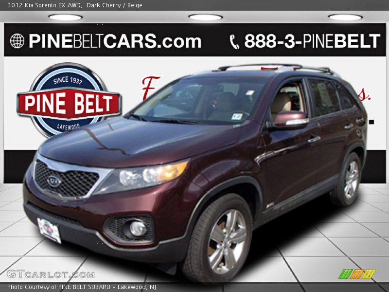 Dark Cherry / Beige 2012 Kia Sorento EX AWD