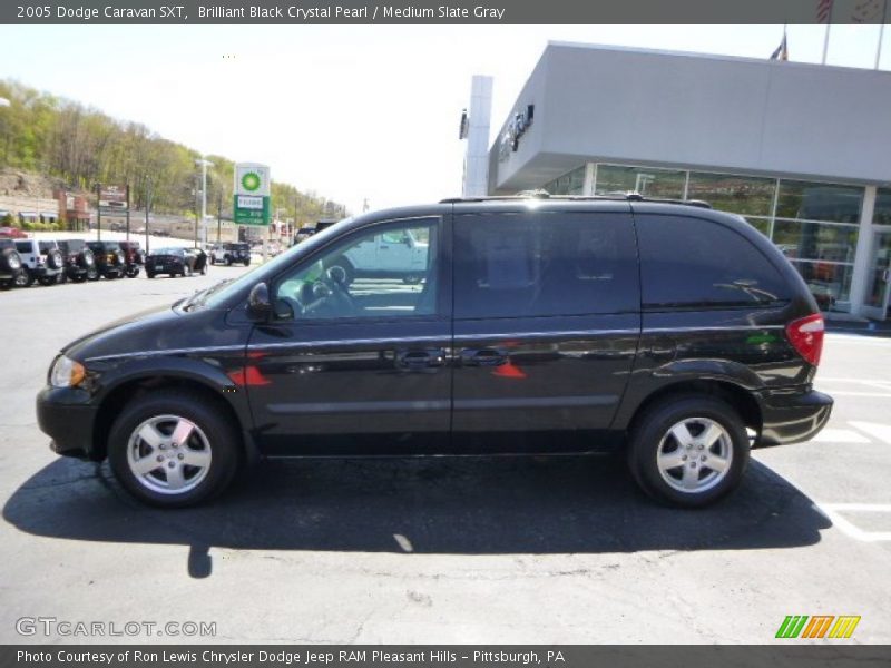 Brilliant Black Crystal Pearl / Medium Slate Gray 2005 Dodge Caravan SXT