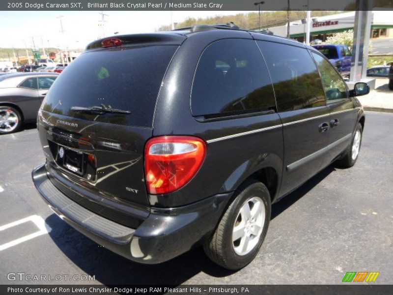 Brilliant Black Crystal Pearl / Medium Slate Gray 2005 Dodge Caravan SXT