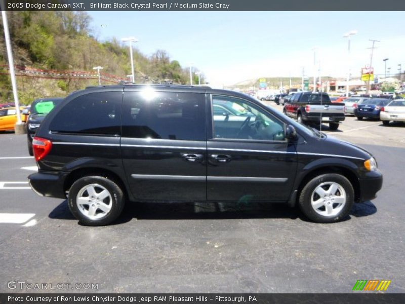 Brilliant Black Crystal Pearl / Medium Slate Gray 2005 Dodge Caravan SXT