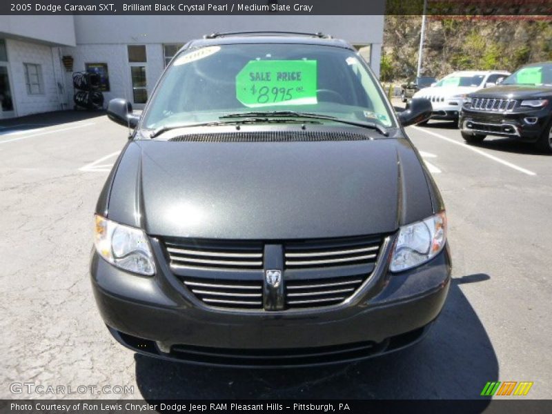 Brilliant Black Crystal Pearl / Medium Slate Gray 2005 Dodge Caravan SXT