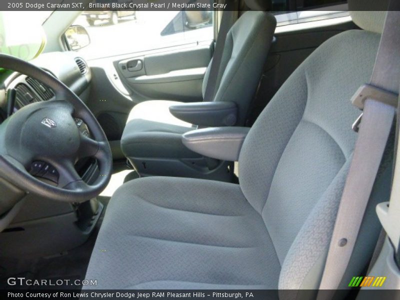Brilliant Black Crystal Pearl / Medium Slate Gray 2005 Dodge Caravan SXT