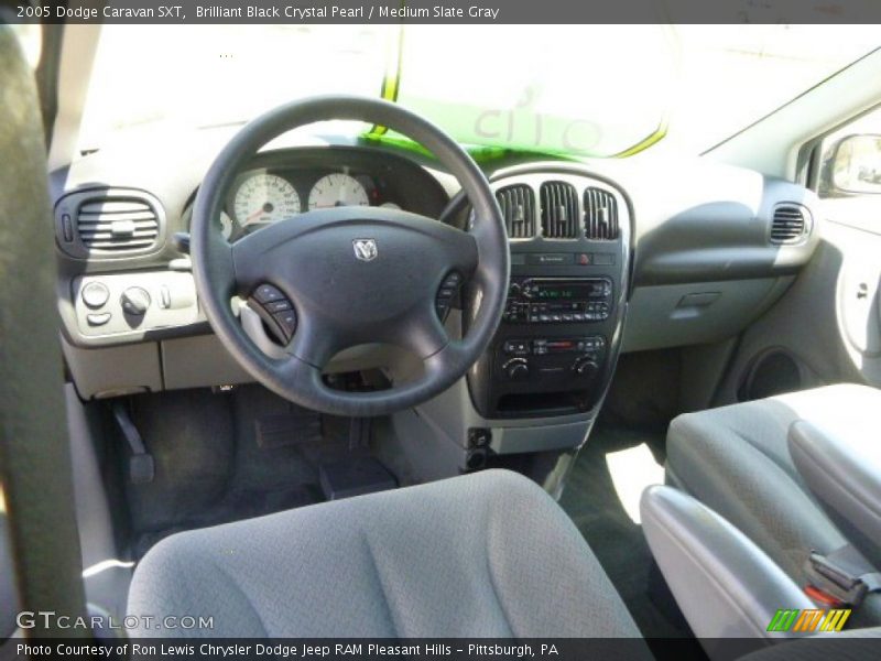 Brilliant Black Crystal Pearl / Medium Slate Gray 2005 Dodge Caravan SXT