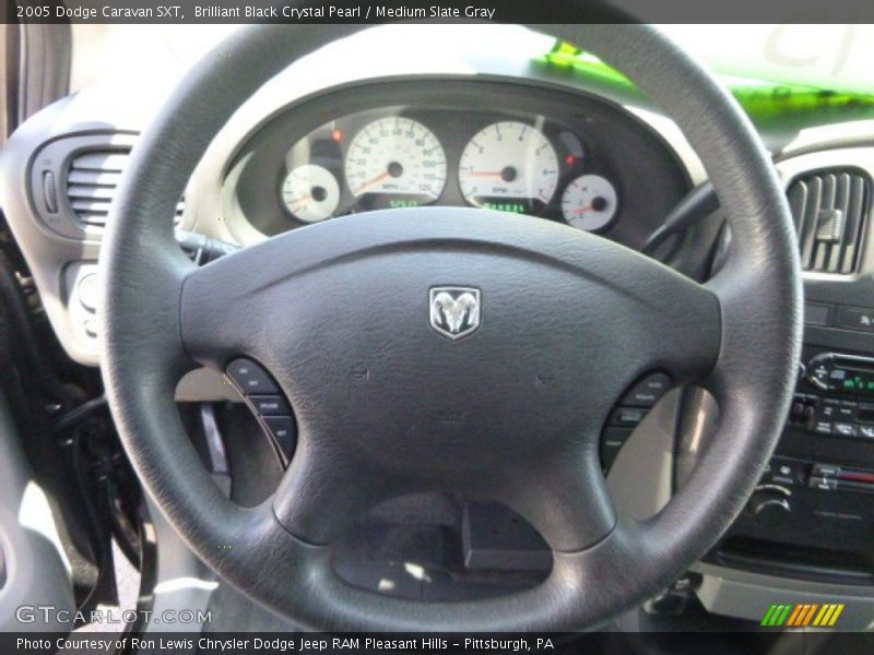 Brilliant Black Crystal Pearl / Medium Slate Gray 2005 Dodge Caravan SXT