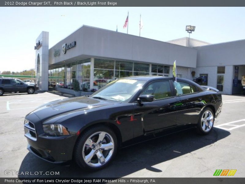 Pitch Black / Black/Light Frost Beige 2012 Dodge Charger SXT