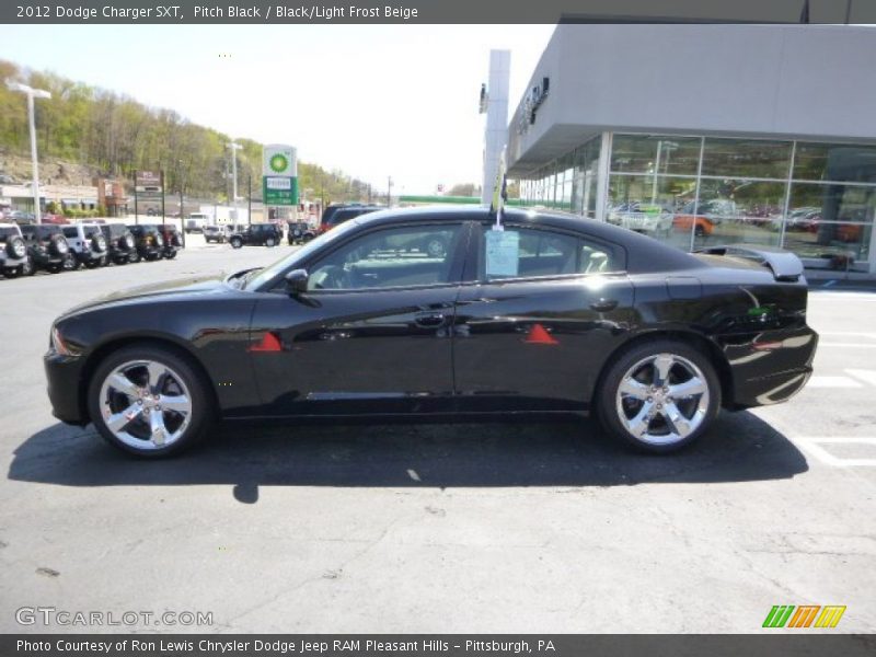 Pitch Black / Black/Light Frost Beige 2012 Dodge Charger SXT