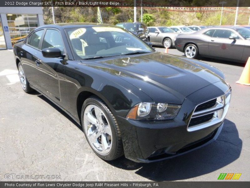 Pitch Black / Black/Light Frost Beige 2012 Dodge Charger SXT