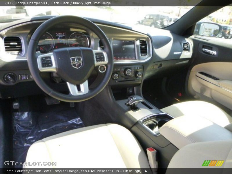 Pitch Black / Black/Light Frost Beige 2012 Dodge Charger SXT