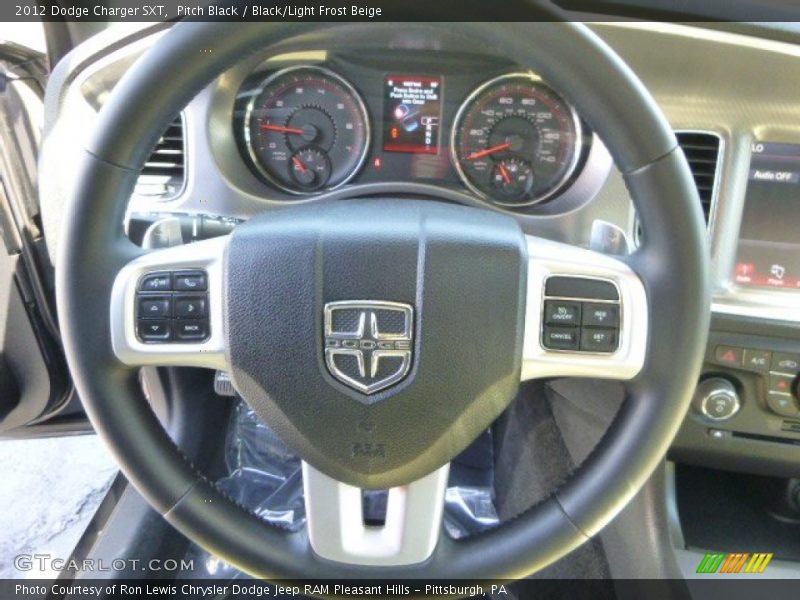 Pitch Black / Black/Light Frost Beige 2012 Dodge Charger SXT