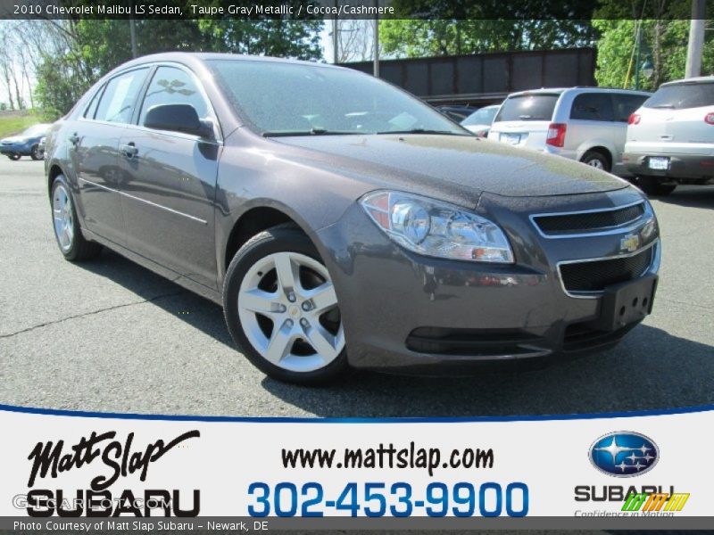 Taupe Gray Metallic / Cocoa/Cashmere 2010 Chevrolet Malibu LS Sedan