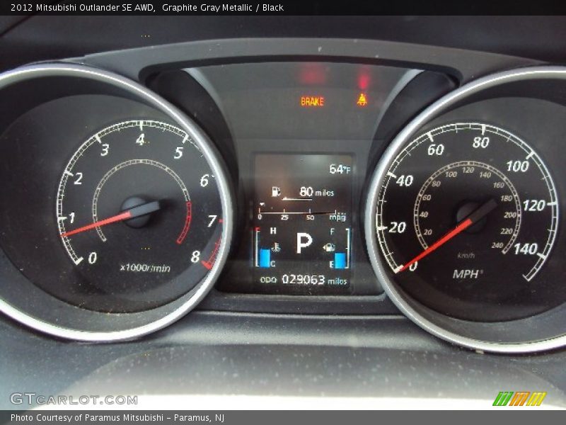 Graphite Gray Metallic / Black 2012 Mitsubishi Outlander SE AWD