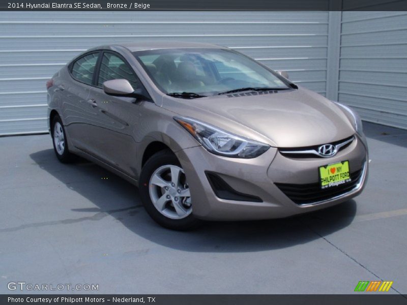Bronze / Beige 2014 Hyundai Elantra SE Sedan