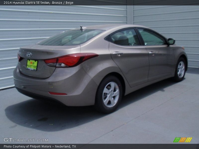Bronze / Beige 2014 Hyundai Elantra SE Sedan