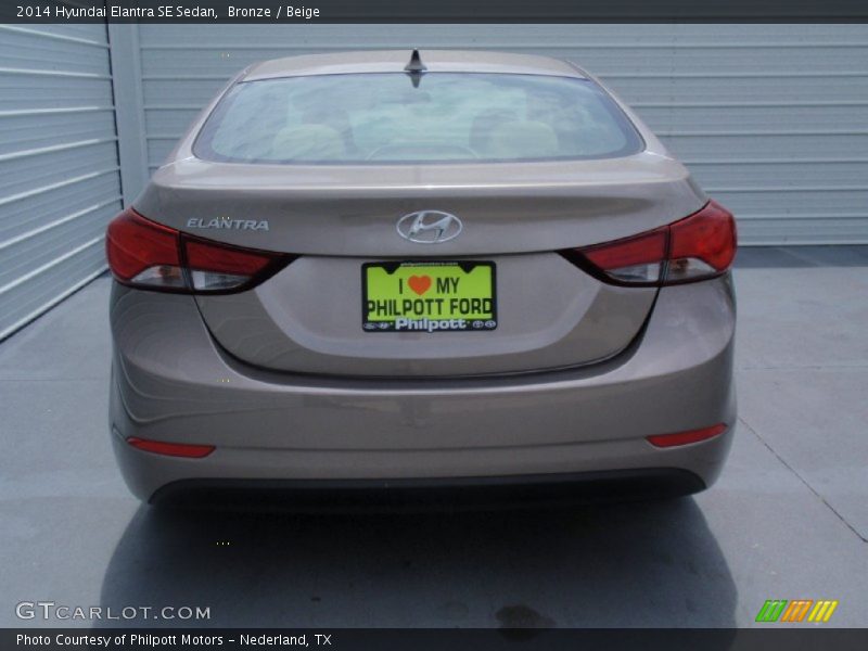 Bronze / Beige 2014 Hyundai Elantra SE Sedan