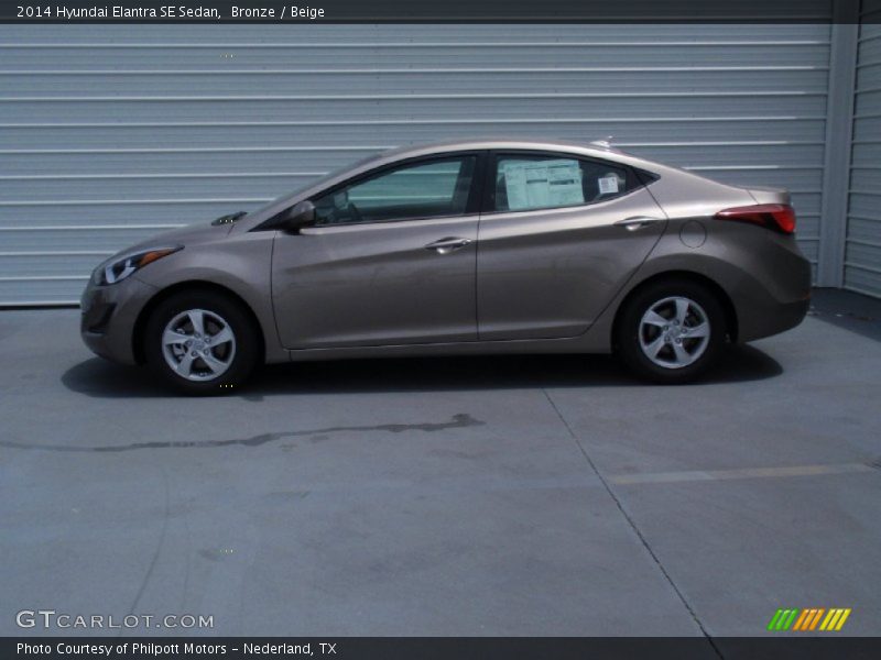 Bronze / Beige 2014 Hyundai Elantra SE Sedan