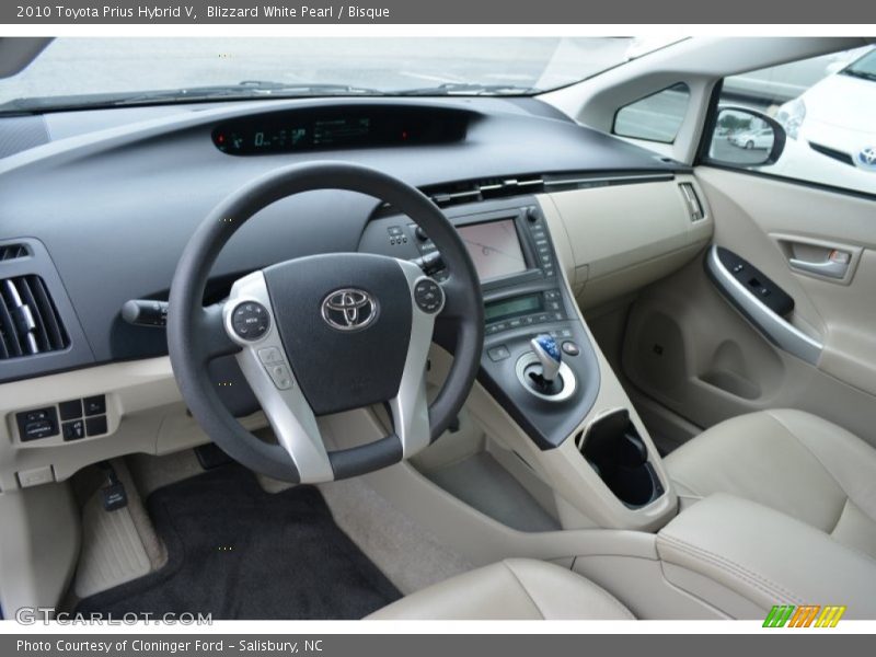 Blizzard White Pearl / Bisque 2010 Toyota Prius Hybrid V