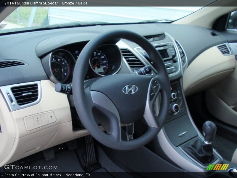 Bronze / Beige 2014 Hyundai Elantra SE Sedan