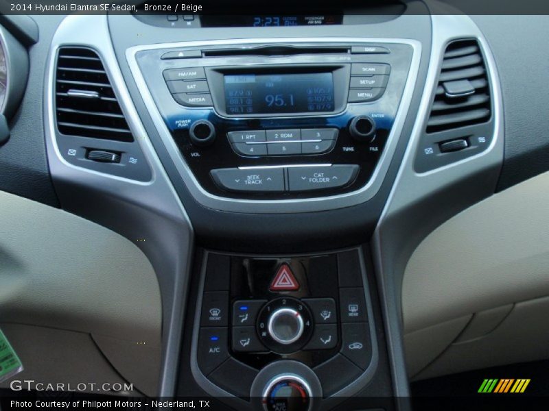 Bronze / Beige 2014 Hyundai Elantra SE Sedan