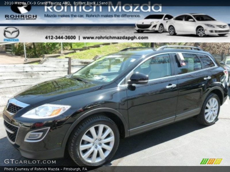 Brilliant Black / Sand 2010 Mazda CX-9 Grand Touring AWD