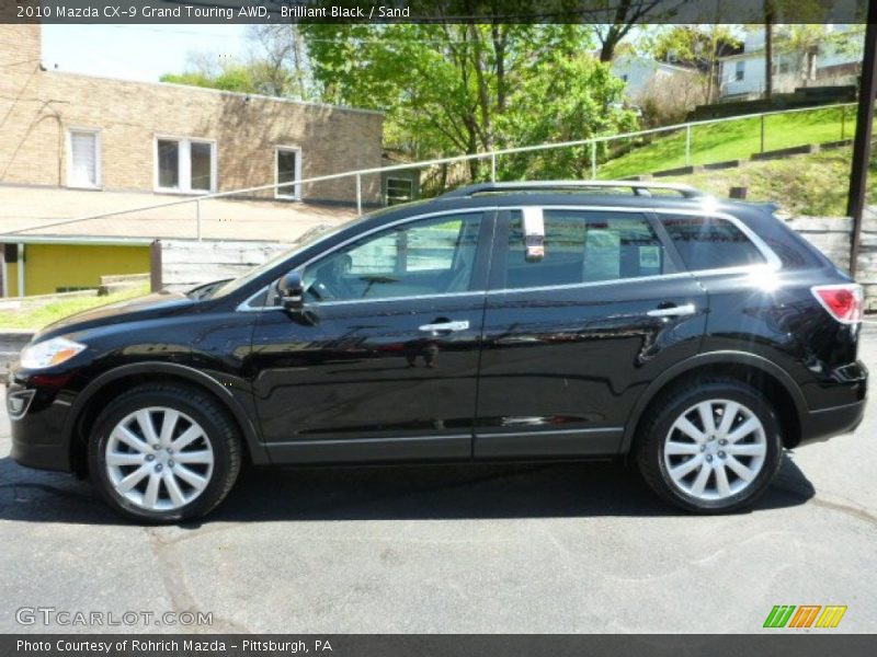 Brilliant Black / Sand 2010 Mazda CX-9 Grand Touring AWD