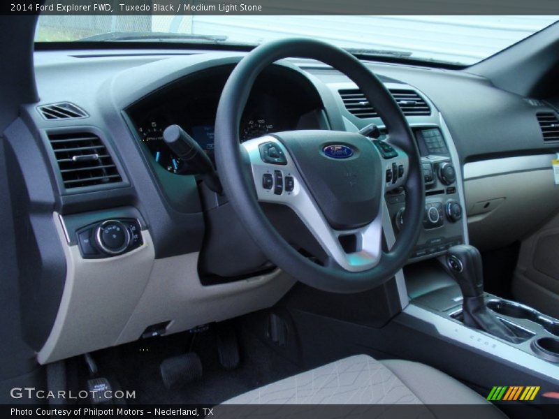 Tuxedo Black / Medium Light Stone 2014 Ford Explorer FWD