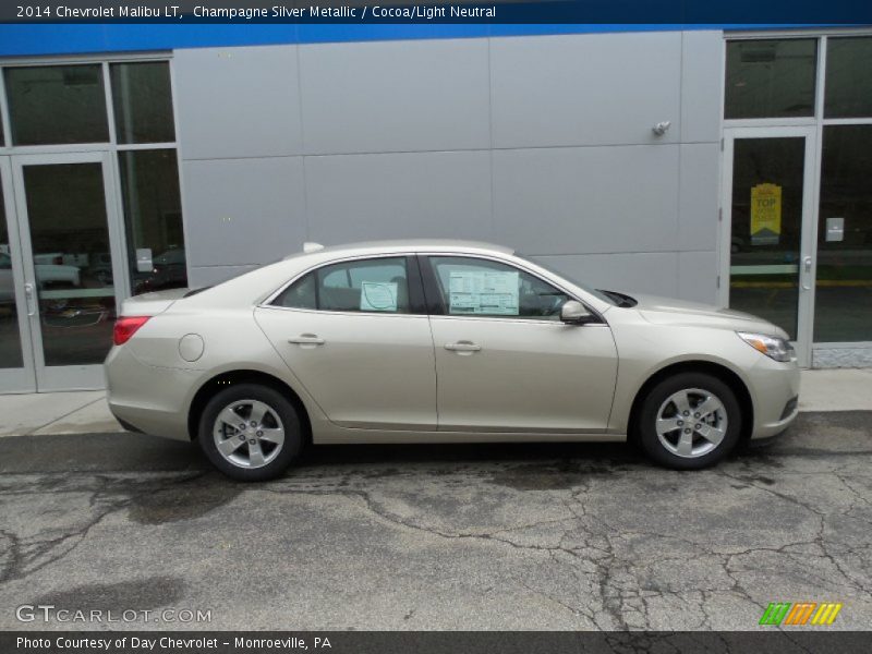 Champagne Silver Metallic / Cocoa/Light Neutral 2014 Chevrolet Malibu LT