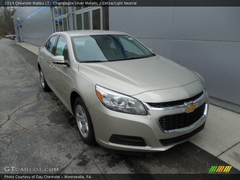 Champagne Silver Metallic / Cocoa/Light Neutral 2014 Chevrolet Malibu LT