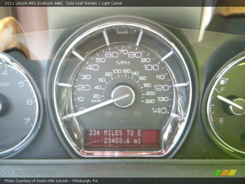 Gold Leaf Metallic / Light Camel 2011 Lincoln MKS EcoBoost AWD