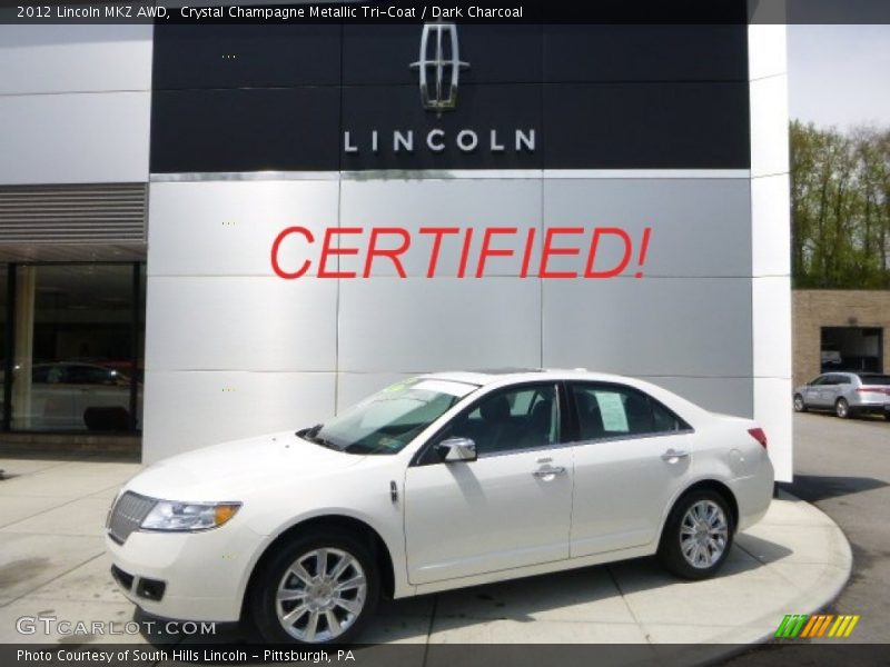 Crystal Champagne Metallic Tri-Coat / Dark Charcoal 2012 Lincoln MKZ AWD